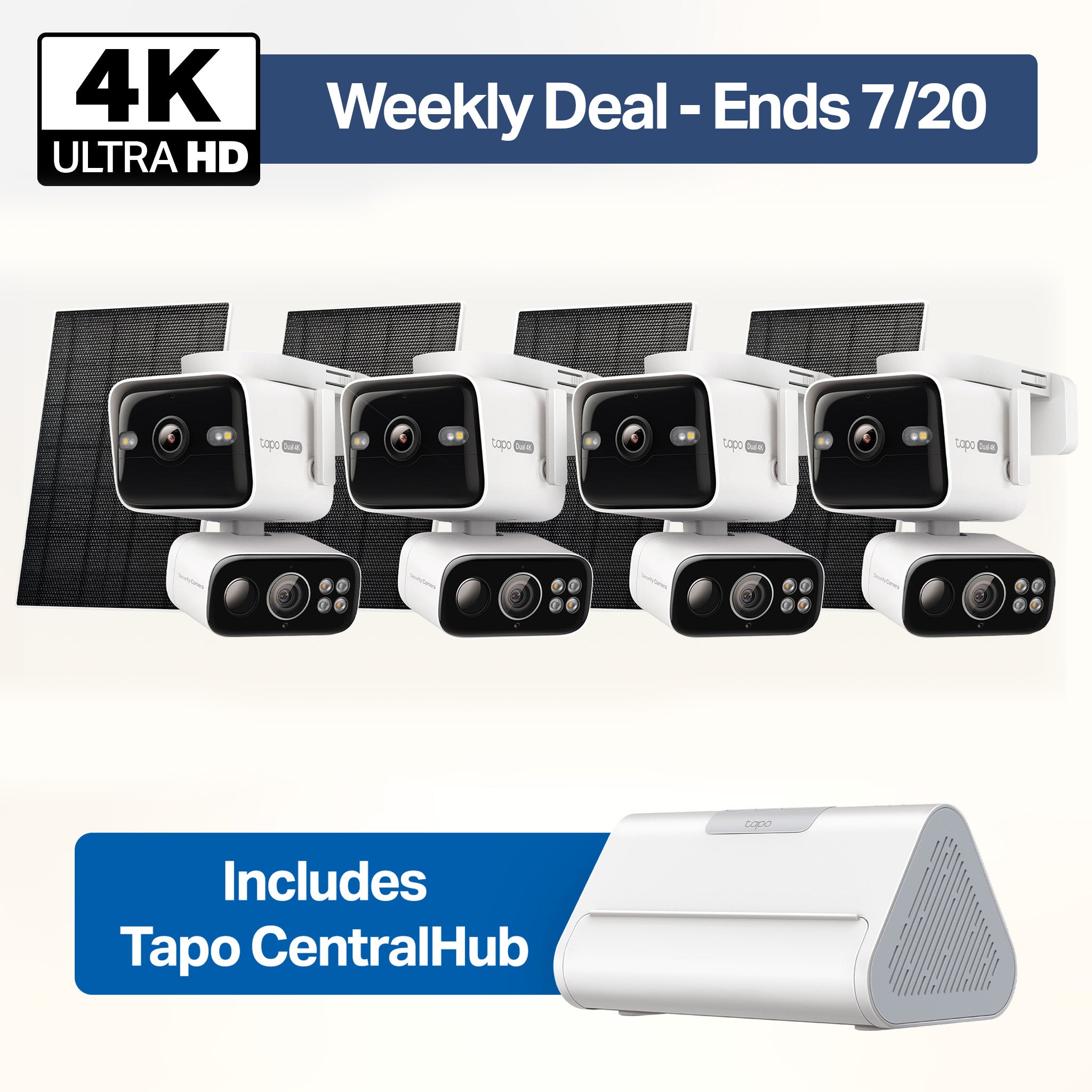 4K Dual-Lens Solar Pan/Tilt Security Camera Smart CentralHub