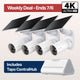 MagCam 4K Solar Outdoor Camera Smart CentralHub Bundle, Tapo C460 Kit 4-Pack + H500