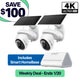 VistaCam 360 4K Solar Pan/Tilt Security Camera 2-Pack + Smart HomeBase Bundle