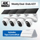 Tapo C660 Kit 4K Solar Pan/Tilt Security Camera Smart CentralHub Bundle, 4-Pack + H500