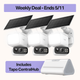 2K Floodlight Solar Pan/Tilt Security Camera Smart CentralHub Bundle, Tapo C615F Kit 3-Pack + H500