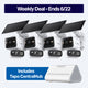 2K Dual-Lens Solar Pan/Tilt Security Camera Smart CentralHub Bundle, Tapo C645D Kit 4-Pack + H500