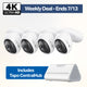 4K Pan/Tilt Wired Outdoor Security Camera with Smart Hub, Tapo C560WS 4-Pack + H500