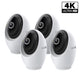4K Ultra HD Pan/Tilt Dual-Band WiFi Indoor Security Camera, Tapo C260 RoomCam 4-Pack
