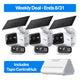 2K Dual-Lens Solar Pan/Tilt Security Camera Smart CentralHub Bundle, Tapo C645D Kit 3-Pack + H500