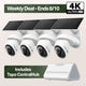 Tapo C660 Kit 4K Solar Pan/Tilt Security Camera Smart CentralHub Bundle, 4-Pack + H500