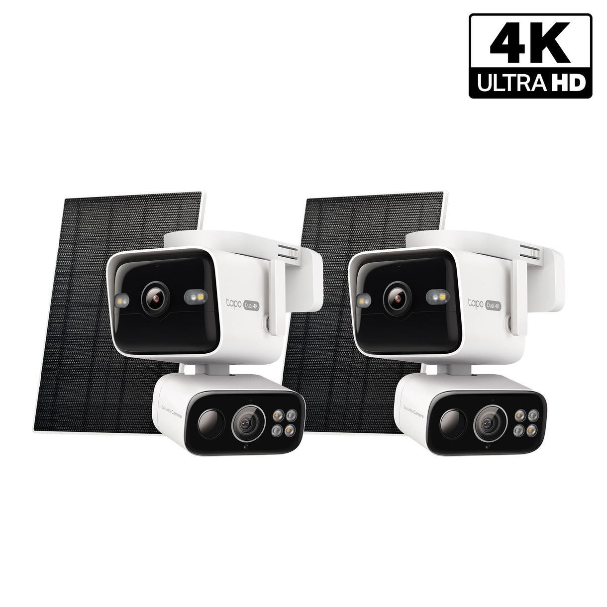 4K Dual-Lens Solar Pan/Tilt Security Camera, Tapo C675D Kit 2-Pack